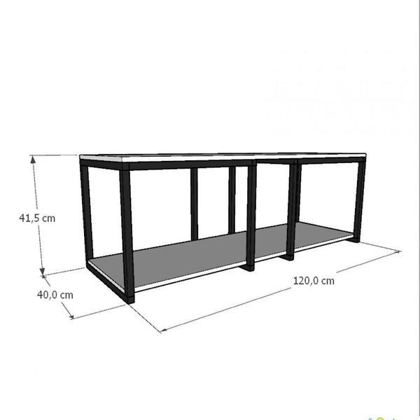 Imagem de Prateleira industrial suspensa estante parede nicho preto ferro e madeira suporte pratileira