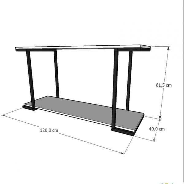 Imagem de Prateleira industrial suspensa estante parede nicho preto ferro e madeira suporte pratileira