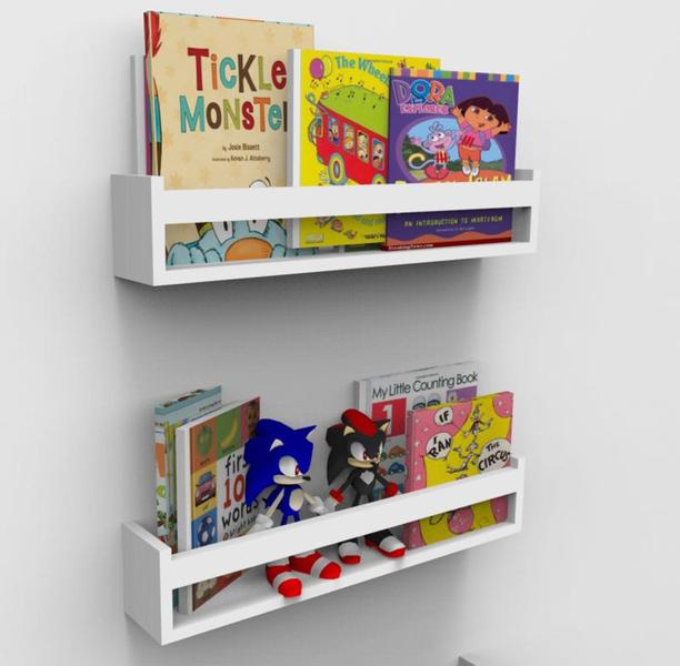 Imagem de Prateleira Infantil Branca Mariá 100% MDF para Livros, Revisteiro, Decoração Infantil  - Multiuso