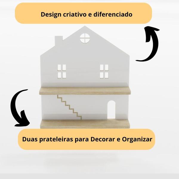 Imagem de Prateleira Infantil para Brinquedos e Decoração -Casinha Duo - Branco