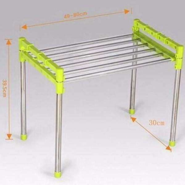 Imagem de Prateleira inox organizador de cozinha banheiro estante ajustavel multifuncional microondas sapateira rack portatil