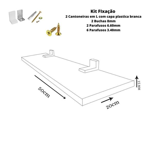 Imagem de Prateleira Linha-furta Cor Com Borda De Pvc Branco 50x20 Cm