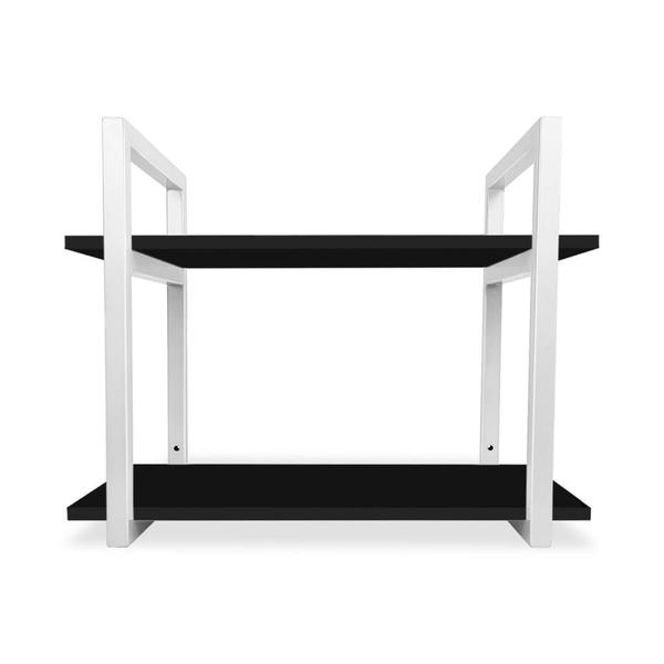 Imagem de Prateleira Milazzo Design Industrial 25cm Branco e Preto