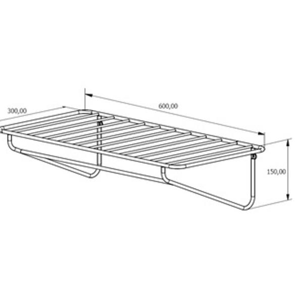 Imagem de Prateleira Modelo Wire em Aço com 3 Ganchos Penduradores 60 Cm Branco Fosco