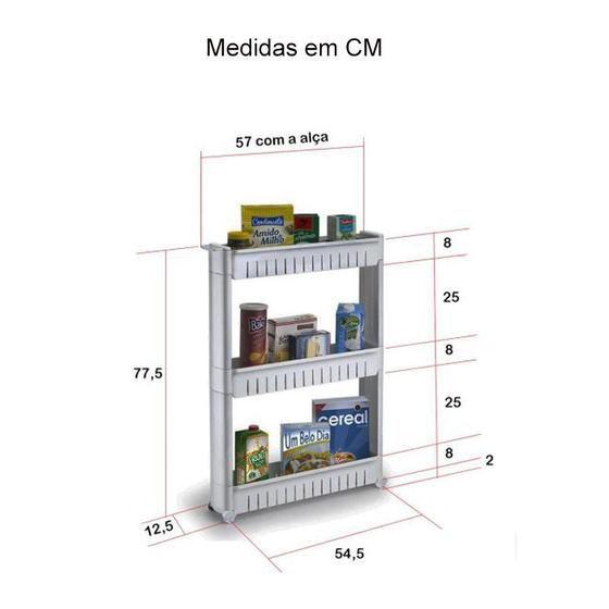 Imagem de Prateleira Multiuso Branca Com Rodizios Arthi