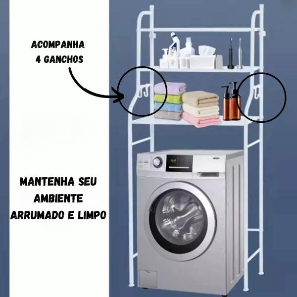 Imagem de Prateleira Multiuso P/ Maquina De Lavar Banheiro decorativa estante  organizadora rack lavanderia