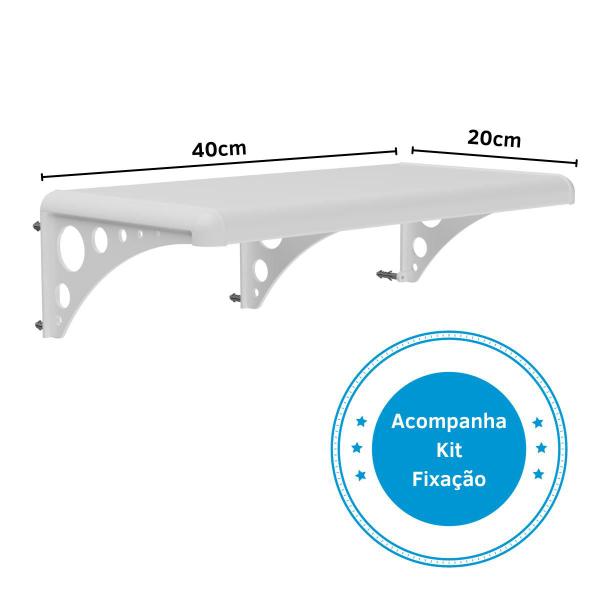 Imagem de Prateleira Multiuso Plástica Astra Branca 40x20 kit fixação