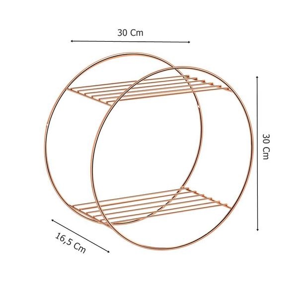 Imagem de Prateleira/Nicho Decorativo Redondo Médio Arthi Suporte Aramado Decoração 4206.1