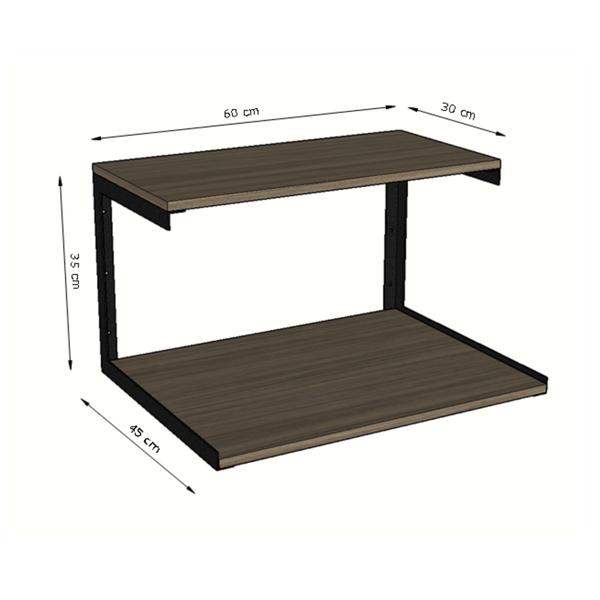 Prateleira Nicho Forno Eletrico Microondas Dupla 45x60cm Preto - Big House Shop Imagem de Prateleira Nicho Forno Eletrico Microondas Dupla 45x60cm Preto