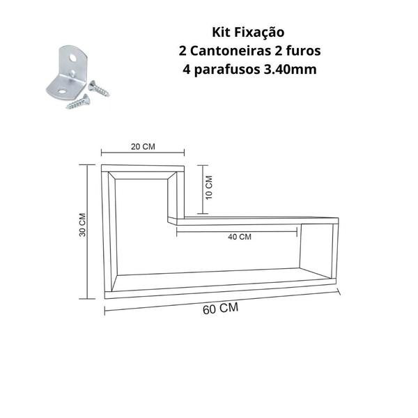 Prateleira Nicho L Em Mdf Madeirado - Trovarelli Imagem de Prateleira Nicho L Em Mdf Madeirado