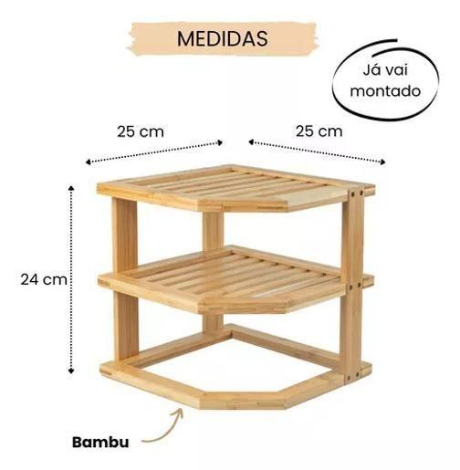 Imagem de Prateleira Organizador Tripla Keep Bambu