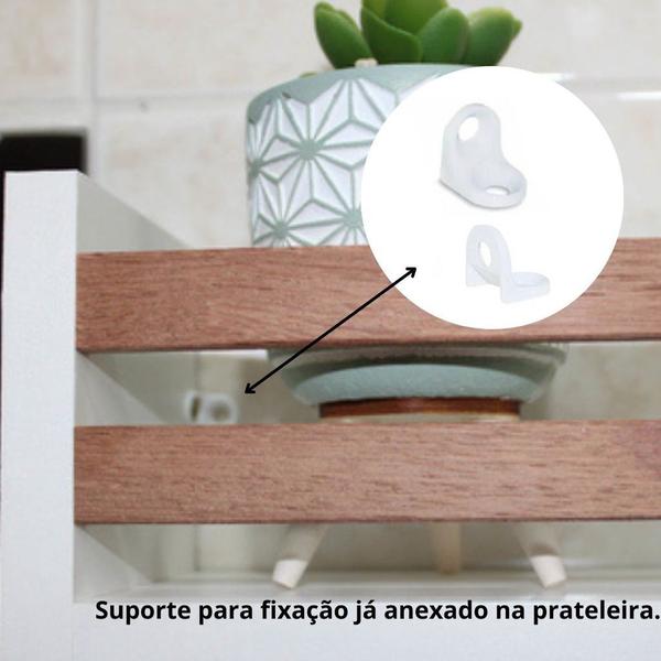 Imagem de Prateleira para Banheiro MDF Branco 50x10 Dulce Cedrinho com Buchas e Parafusos