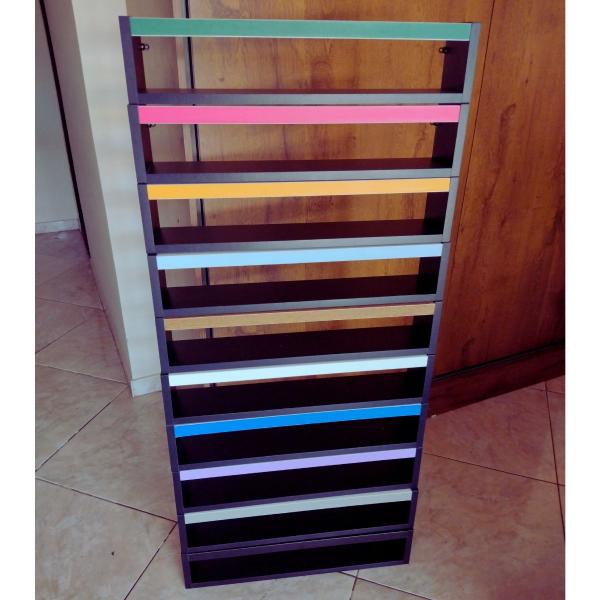 Imagem de Prateleira Para livros Infantis Nicho Organizador Pelúcia Quarto de Criança mdf Preto 55 cm