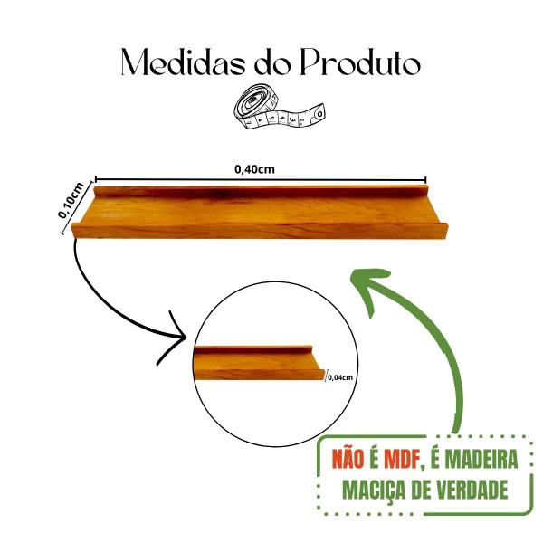 Imagem de Prateleira Para Quadros Madeira Maciça De Demolição 40cm