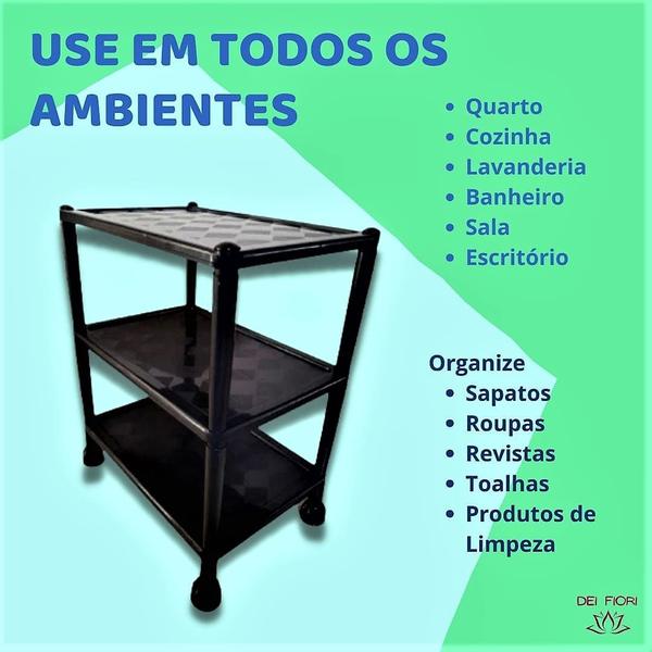 Imagem de Prateleira Plástica Organizador Multiuso 3 Seções Modulares