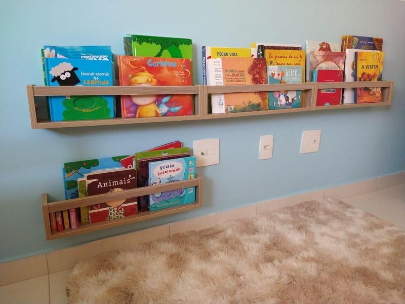 Imagem de Prateleira Porta Livros E Brinquedos Nicho Mdf 2Un 55 Cm