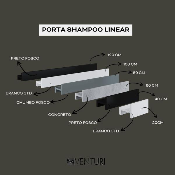 Imagem de Prateleira Porta Shampoo Linear 40cm Preto Fosco Venturi