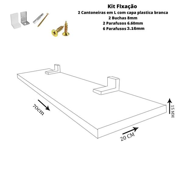Prateleira Simples Branca 70x20 Cm Com Suporte Em Mdf - Trovarelli Imagem de Prateleira Simples Branca 70x20 Cm Com Suporte Em Mdf