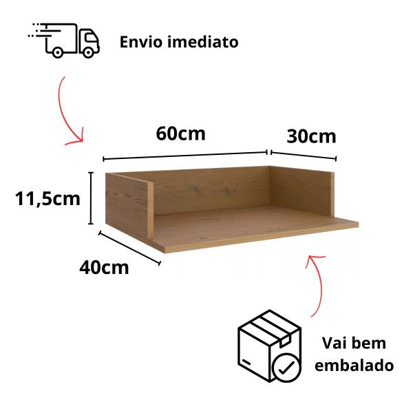 Imagem de Prateleira Suporte Para Micro-ondas Forno Airfryer Nicho Mdf