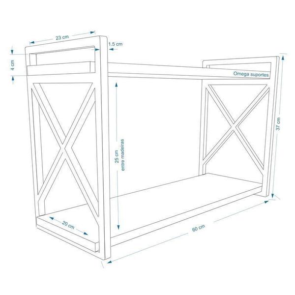 Imagem de Prateleira Suspensa Estilo Industrial Suporta 30Kg