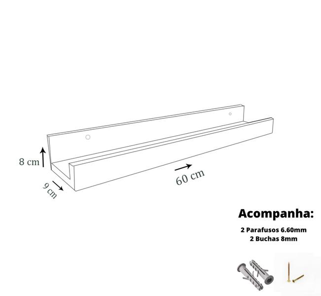 Imagem de Prateleira Tempero Simples 60cm Em Mdfbranco