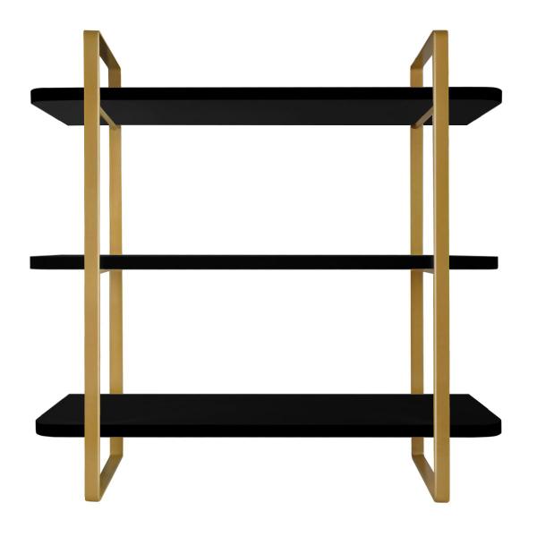 Imagem de Prateleira Tripla Hone 25 cm - Dourado/Preto