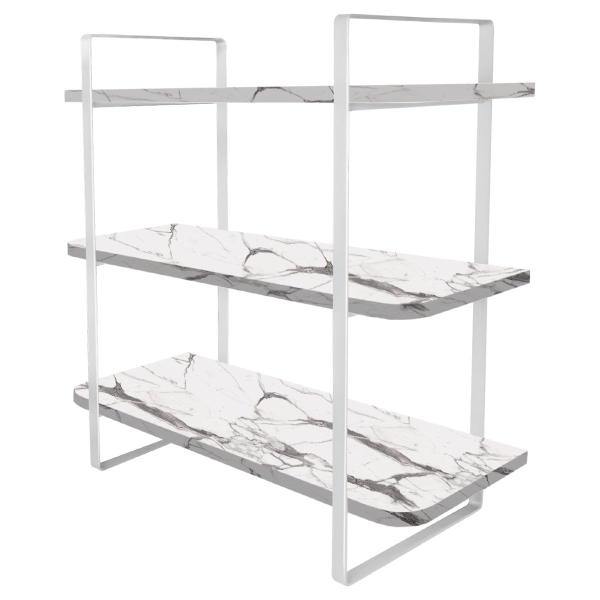 Imagem de Prateleira Tripla Hone 60x25cm Modelo Industrial Branco/Vulcano