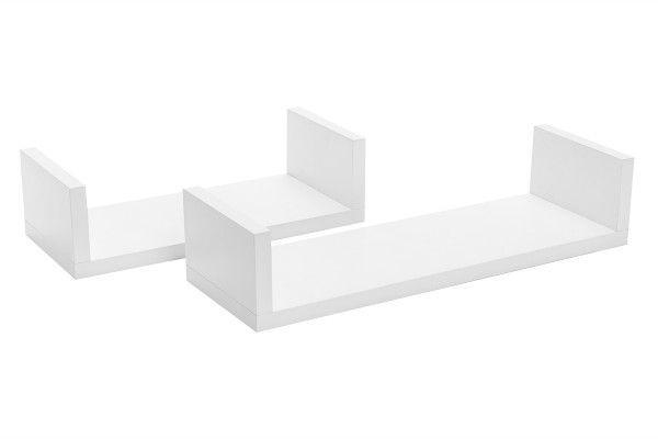 Prateleira U 50 x 10 cm Kit 2 Peças em MDF Branco Eví Decor Imagem de Prateleira U 50 x 10 cm Kit 2 Peças em MDF Branco Eví Decor