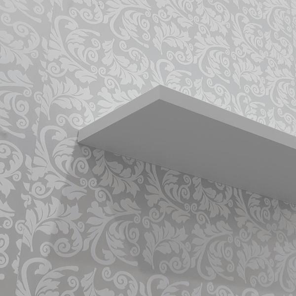 Prateleira U 90 x 20cm Cinza Claro Suporte Invisível - Mercado das Prateleiras Imagem de Prateleira U 90 x 20cm Cinza Claro Suporte Invisível