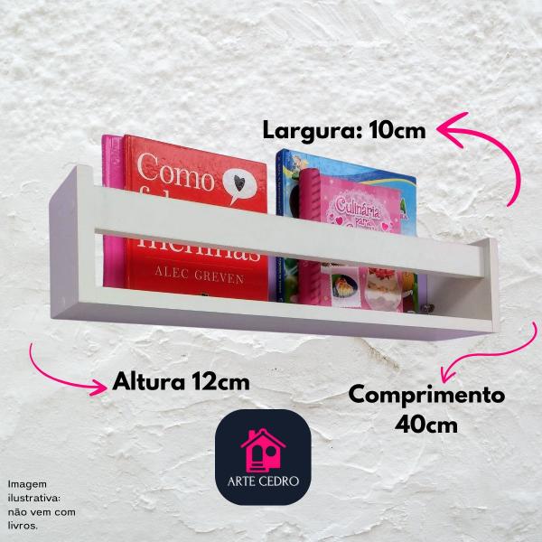 Imagem de Prateleiras Para Livros e Brinquedos Infantis Nicho Revisteiro de Parede 2un 55cm