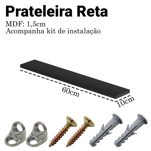 Imagem de Prateleiras Suspensas Reta Lisa Quarto Sala Mdf