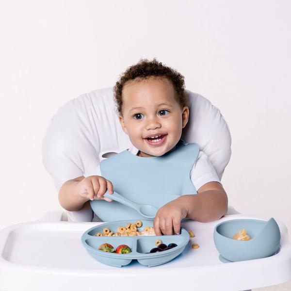 Imagem de Pratinho De Comida Para Bebê Colorido Com Divisórias Ventosa Buba