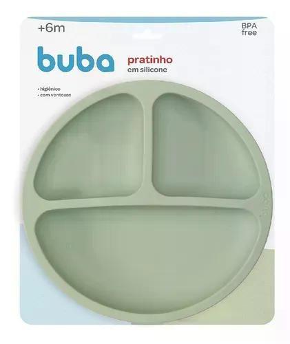 Imagem de Pratinho em silicone com ventosa verde buba