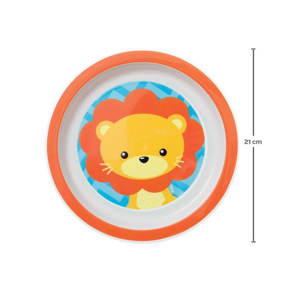 Imagem de Pratinho Infantil Raso Animal Fun e Frutti para Micro-Ondas Buba