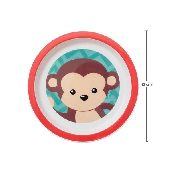 Imagem de Pratinho Infantil Raso Animal Fun e Frutti para Micro-Ondas Buba