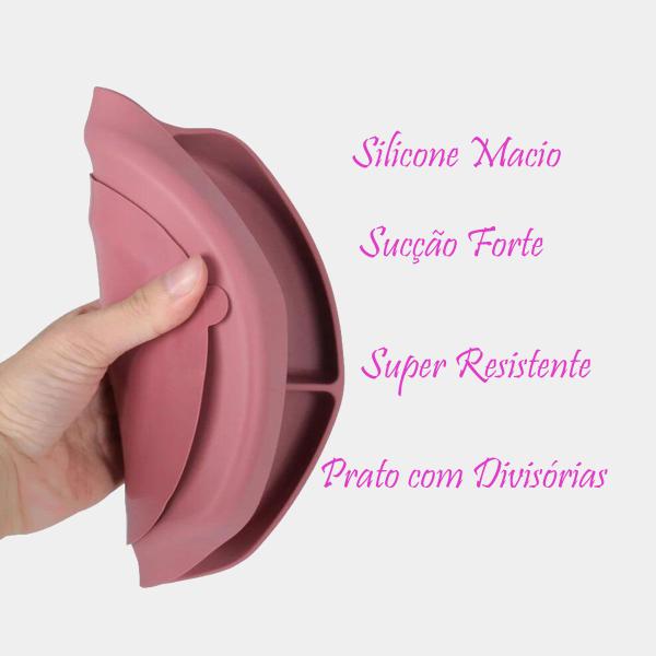Pratinho Infantil Silicone com Divisória Refeição Infantil Prato com Ventosa Bebê - Letoy Imagem de Pratinho Infantil Silicone com Divisória Refeição Infantil Prato com Ventosa Bebê