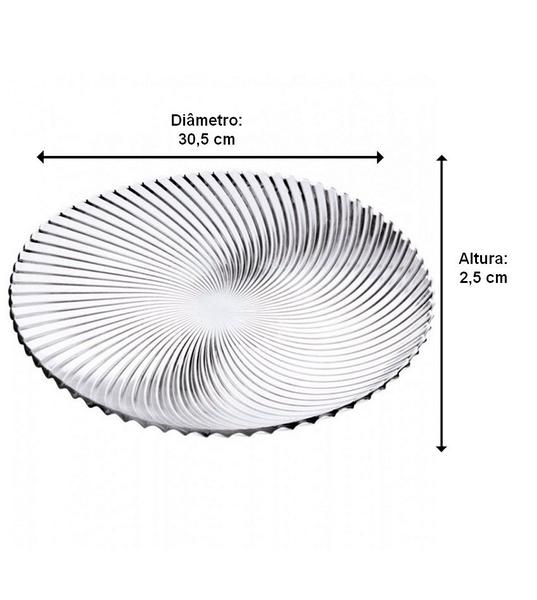 Imagem de Prato 30,5cm Para Bolo Pudim Torta Vidro Class Home