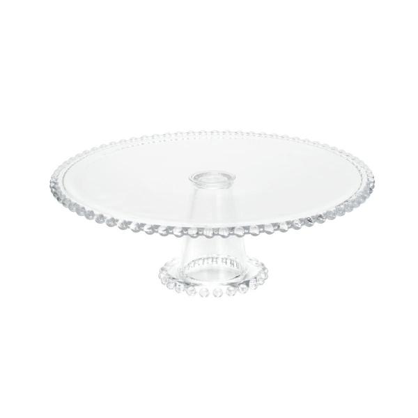 Imagem de Prato 31 cm para bolo de cristal transparente com pé Pearl Wolff - 2968