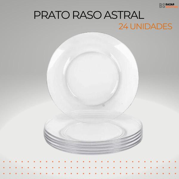 Imagem de Prato Astral Raso de Vidro liso básico Duralex Gourmet 24uni