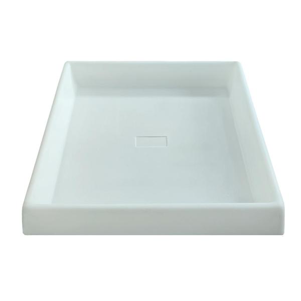 Imagem de Prato Base Grande Quadrado Vaso Polietileno 50Cm Branco