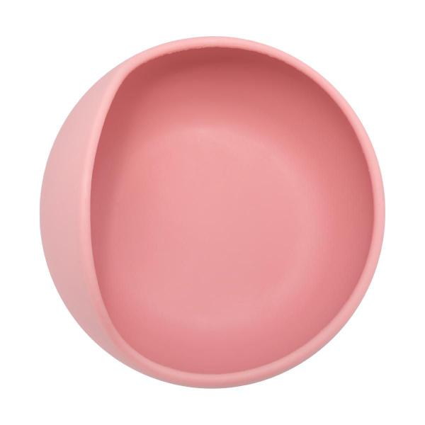 Imagem de Prato Bowl C/Ventosa Colher Garfo Silicone Bebê Rosa - Buba