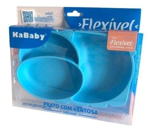 Imagem de Prato Com Ventosa Kababy Azul