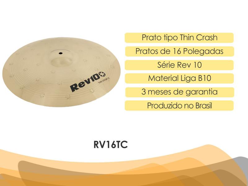 Imagem de Prato De Bateria Orion Rev10 RV16TC Thin Crash 16" em B10