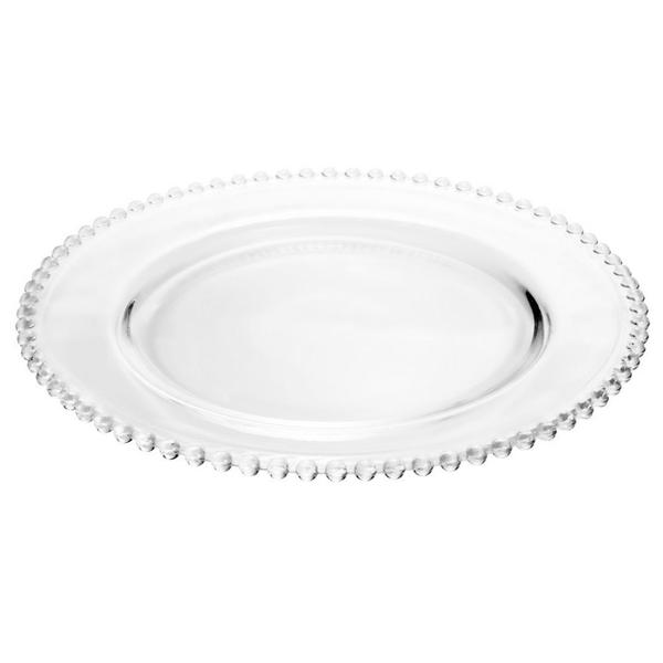 Imagem de Prato De Cristal Grande 28cm Pearl Raso Para Refeições Mesa Posta