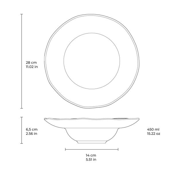 Imagem de Prato de Entrada 28cm Massas e Risoto 450ml Orgânico Dust Porto Brasil