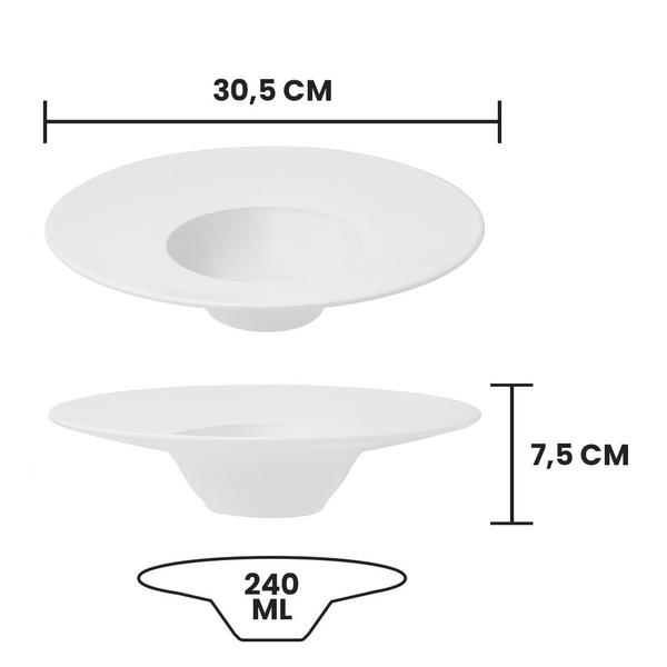 Imagem de Prato De Entrada Risoto Tipo Chapéu Branco Oxford 30,5cm