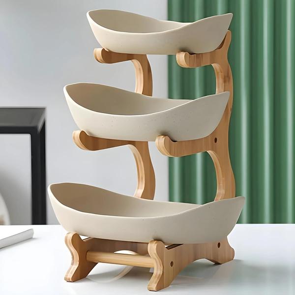 Prato de Frutas Moderno de 2/3 Camadas em Plástico - Cesta Criativa para Lanches Imagem de Prato de Frutas Moderno de 2/3 Camadas em Plástico - Cesta Criativa para Lanches