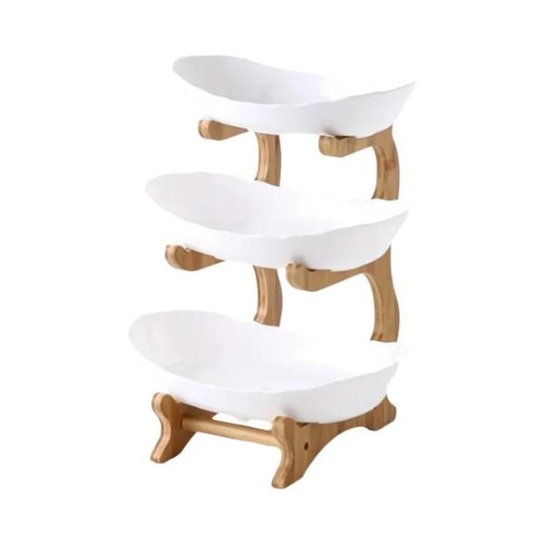 Prato de Frutas Moderno de 2/3 Camadas em Plástico - Cesta Criativa para Lanches Imagem de Prato de Frutas Moderno de 2/3 Camadas em Plástico - Cesta Criativa para Lanches