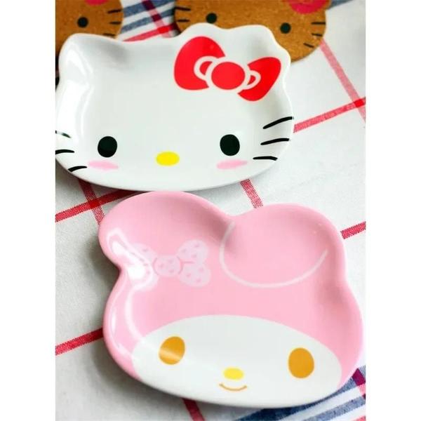 Imagem de Prato de Jantar Kawaii My Melody e Hello Kitty - Sanrio - Infantil