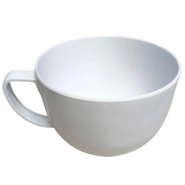 Imagem de Prato de Melamina para Sobremesa 17,5 Cm Branco + Caneca Xicara para Sopa 700 Ml Jumbo em Melamina/Plastico  Bestfer 